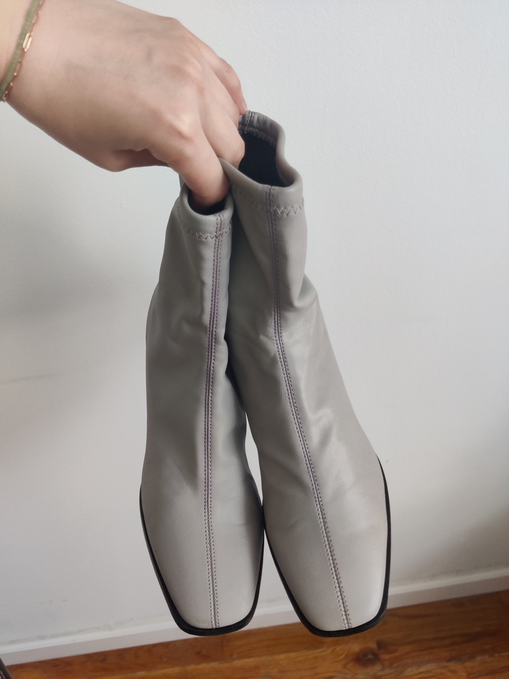 Grey Stretch Sock Boot - Women